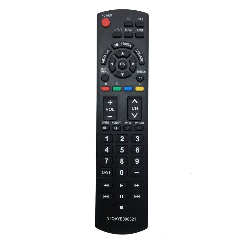 Ubay New N2QAYB000321 Remote Compatible with Panasonic LCD PLASMA TV TC-26LX14 TC-L26X1 TC-32LX14 TC-L32C12K TC-L32C12N TC-L32G1 TC-L37S1 TC-P42X1N TC-P46S1 TC-P50C1 TC-P50X1N TC-P54S1 TC-P58S1 TC-P65