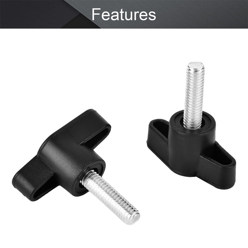 MroMax 10PCS M6x20mm Clamping Handle Gripandles Screw Knobs Handgrips Threaded T-Shape Black
