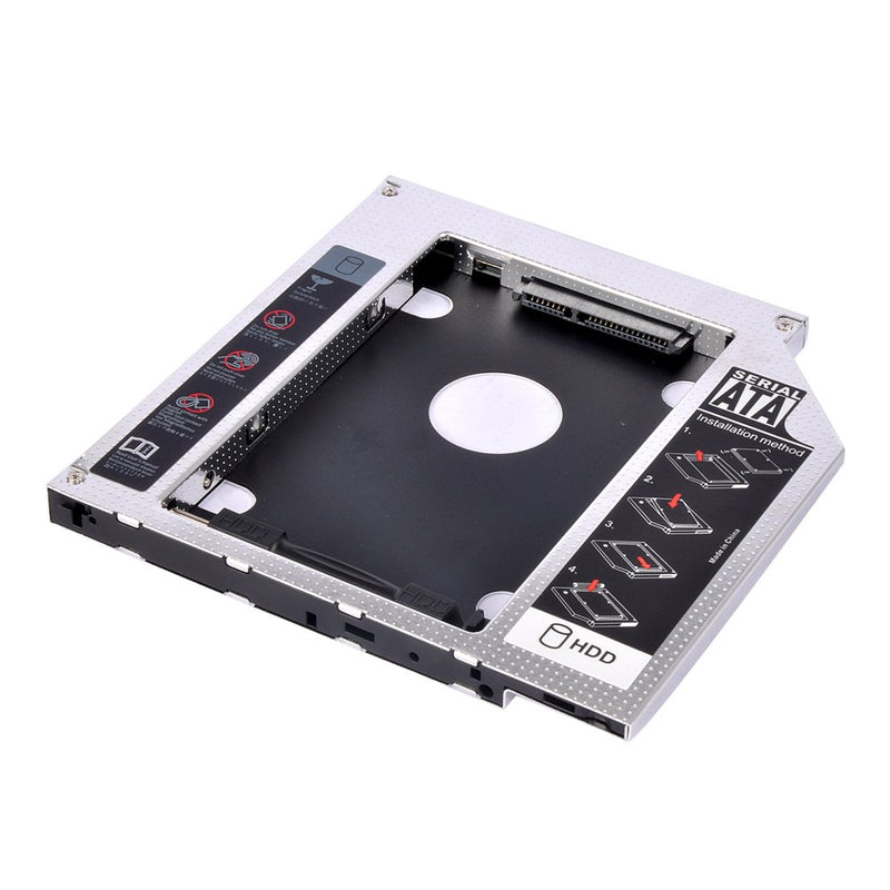 Universal 9.5mm SATA to SATA 2nd SSD HDD Hard Drive Caddy Case Adapter Tray Enclosure for Laptop CD/DVD-ROM Optical Bay