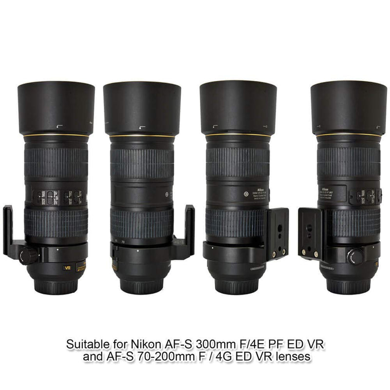 iShoot Improved 68mm Lens Collar Tripod Mount Ring for Nikon AF-S 300mm F/4E PF ED VR and Nikon AF-S 70-200mm F/4G ED VR Lens, with ARCA-Swiss Fit Quick Release Plate for Arca Type Tripod Ball Head