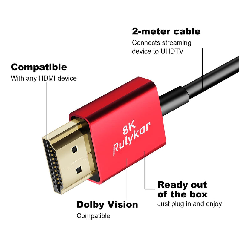 Short 8K Mini HDMI 2.1 Cable 3.3ft/1m,Ultra High Speed 48Gbps Rulykar Thin HDMI Cord Φ2.5mm,4K@120Hz,Compatible with Camera,Camcorder, Tablet and Graphics/Video Card, Laptop, Raspberry and More HD/MINI 3.3FT/1M