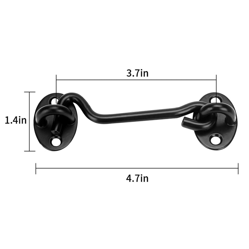2 Pcs 4 Inch Barn Door Latch, Door Lock Latch, Barn Door Lock Heavy Duty Solid Thicken Stainless Steel Gate Latch, Privacy Hooks. Best for Window, Bedroom,Sliding Door. ASONTAO