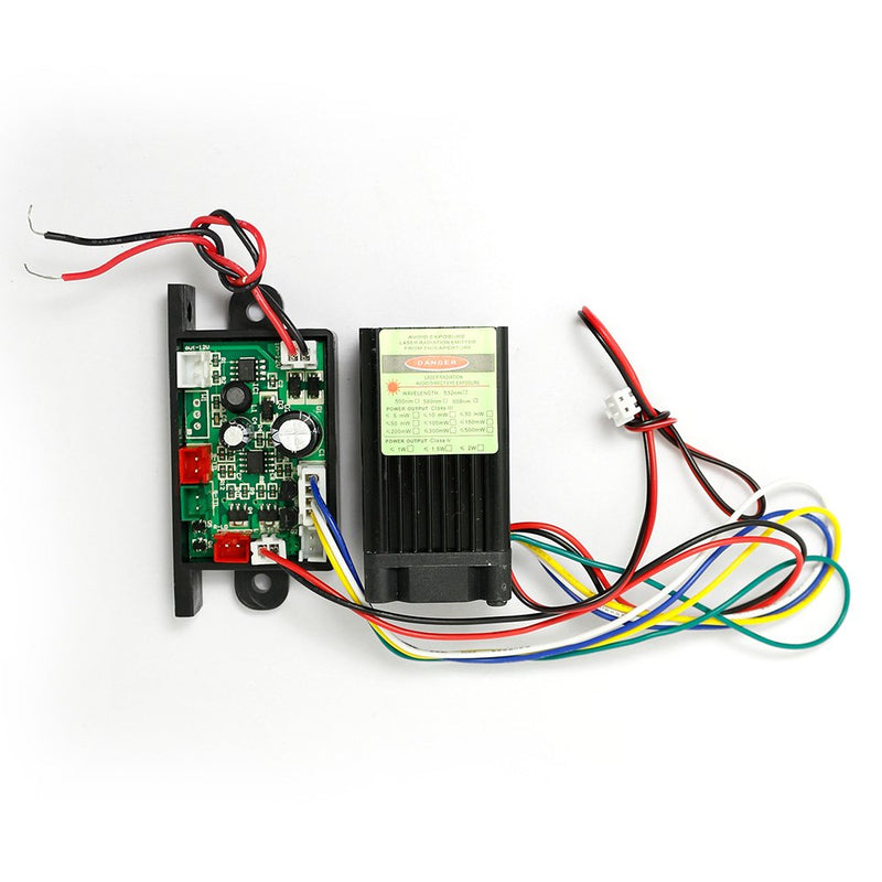 12V Green Diode Lasers 532nm Laser Module Dot with TTL 0-30KHZ & Fan Cooling - Long Time Working