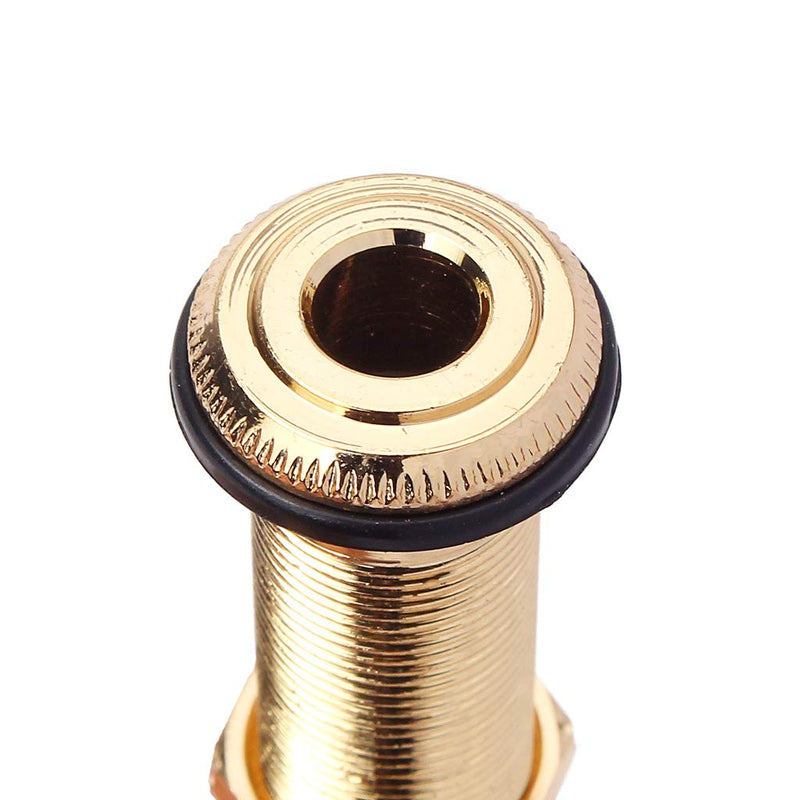 Alnicov Stereo Copper Guitar Bass Barrel Jack Cylinder Input/Output Jacks 4 Pins Gold