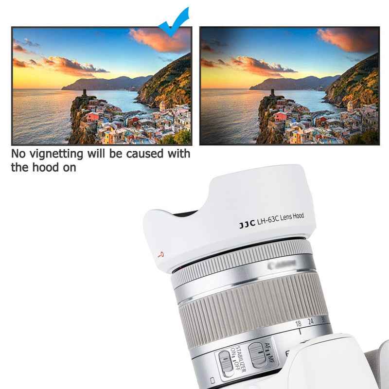 18-55mm Lens Hood Shade for Canon EF-S 18-55mm f/3.5-5.6 is STM & EF-S 18-55mm f/4-5.6 is STM Lens Replaces Canon EW-63C Hood for T8i T7i T6i T5i SL3 SL2 SL1 90D 80D 77D 70D Reversible Design -White White