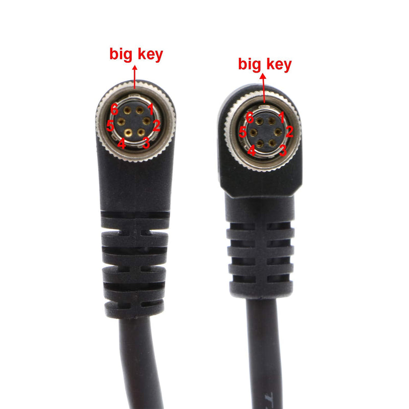 Basler AVT GIGE CCD Industrial Camera Power Elbow 6 pin Female Data Cable 1 Meter