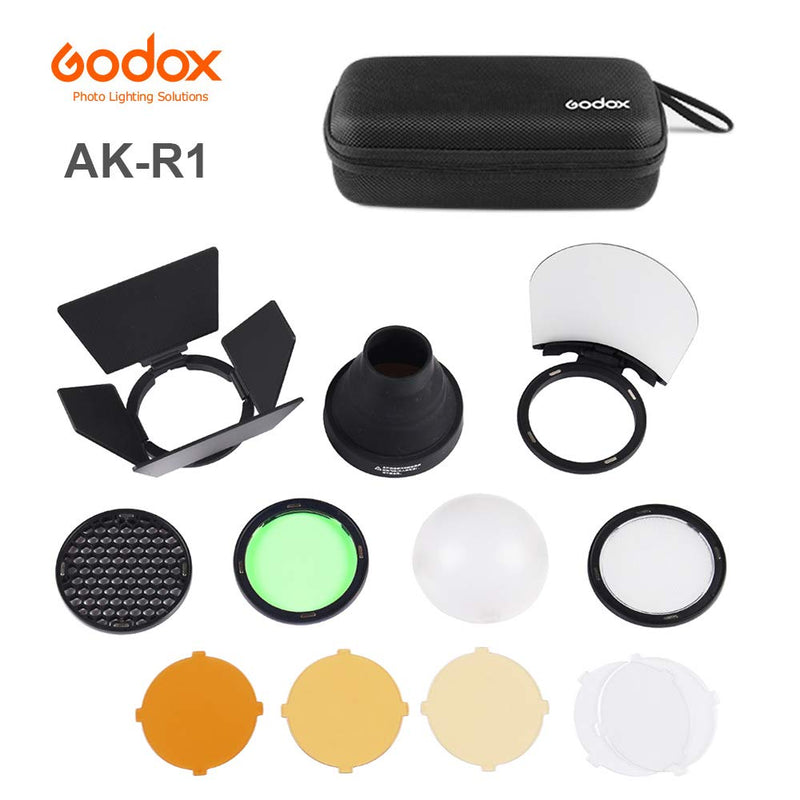 Godox AK-R1 Pocket Flash Light Accessories Kit Compatible for Godox V1 Flash Series,V1-S V1-N V1-C etc Round Flash,use Godox H200R Round Flash Head Compatible for AD200 AD200 pro