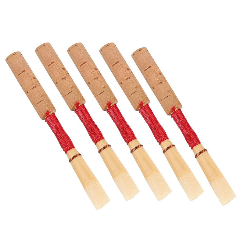 Oboe Reeds Medium Soft, 5pcs Red Handmade Oboe Reed Instrument Accessories with Case/Tube replacement for Beginners Oboe Accessories