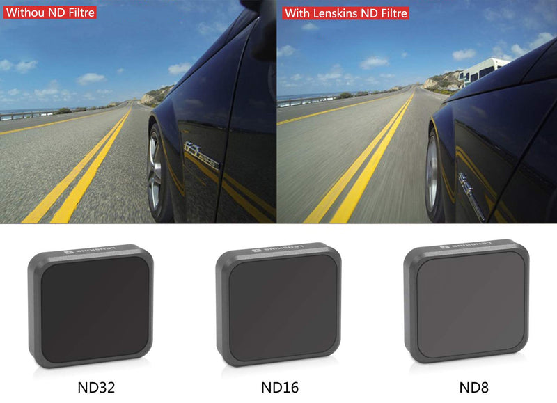 [AUSTRALIA] - LENSKINS MRC ND16 Filter for GoPro Hero 5 Black, Hero 6 Black, Hero 7 Black, AGC Optics Glass, 18-Layer Multi-Resistant Coating Neutral Density Filter, Snug Fit GoPro Lens Filter with Lens Cloth 