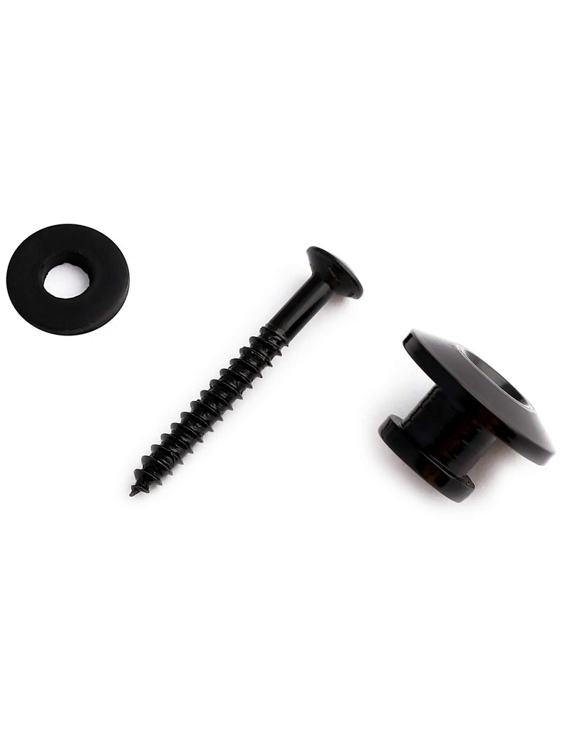 Metallor Guitar Strap Locks and Buttons End Pins with Mounting Screws and Washers for Electric Guitar Bass Acoustic Guitar Ukulele Mandolin Black.