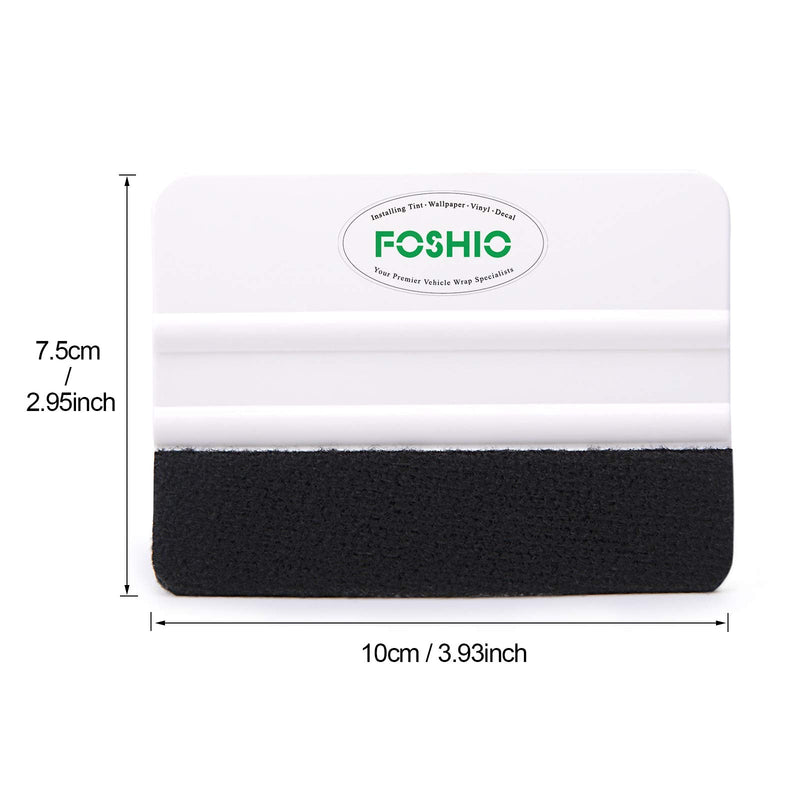FOSHIO 4 Inch Felt Squeegee for Car Window Tint, Vinyl Installing Application Tool Car Wrap Paste Vinyl Squeegee Wrapping Medium Hardness Tools Hand Application Squeegee -White PP Scraper