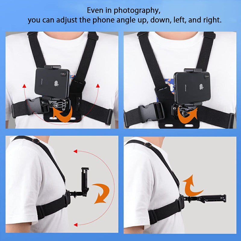 [AUSTRALIA] - Mobile Phone Chest Mount Strap Holder Helmet Mount for Action Camera for POV Gopro Akaso Samsung iPhone 
