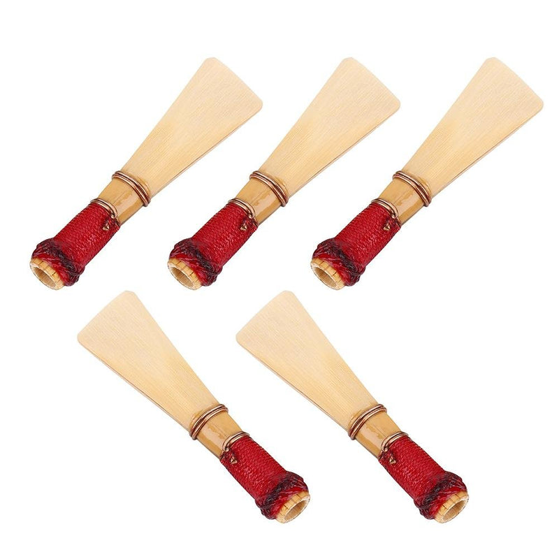 Tbest Bassoon Reeds Reed, 5 Pcs Bamboo Bassoon Reeds Medium with Case/Tube Instrument Bassoon Accessories