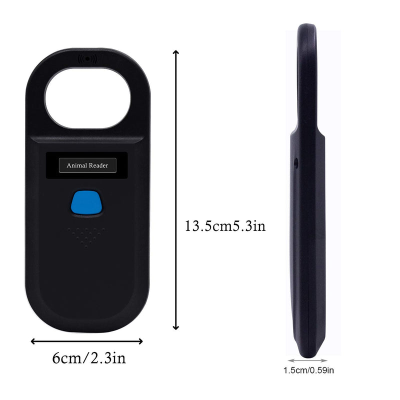 Animal（Pet） Microchip Reader Scanner, Handheld Animal Chip Reader Portable LED RFID Reader Support FDX-B (ISO11784 / 11785)