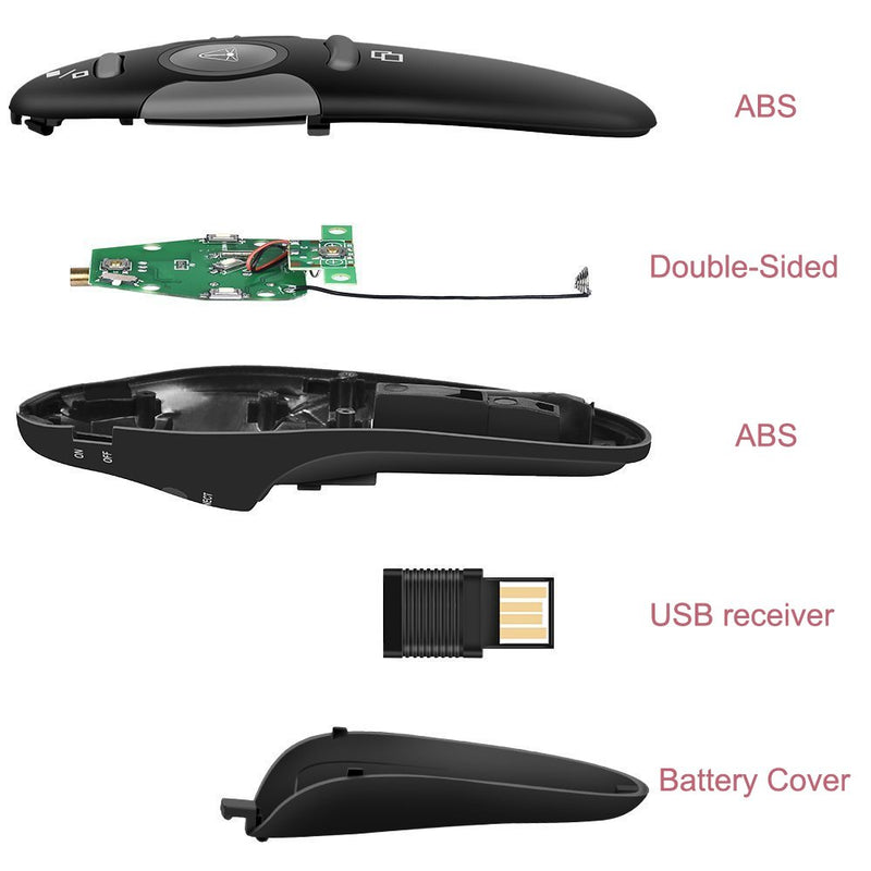 Wireless Presenter Longjoy RF 2.4GHz Laser Presenter Remote Presentation Laser Pointer USB Control PowerPoint PPT Clicker