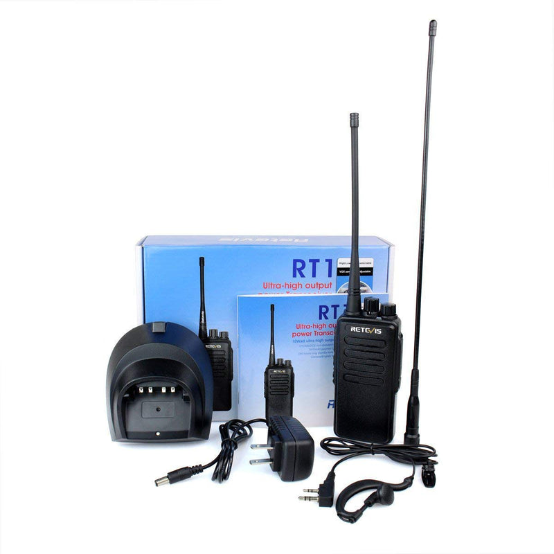 Retevis RT1 Two Way Radio Long Range Outdoor, 3000mAh Rechargeable Walkie Talkie 16 Channel VOX 2 Way Radio with Earpiece, for Hiking, Farm (1 Pack)