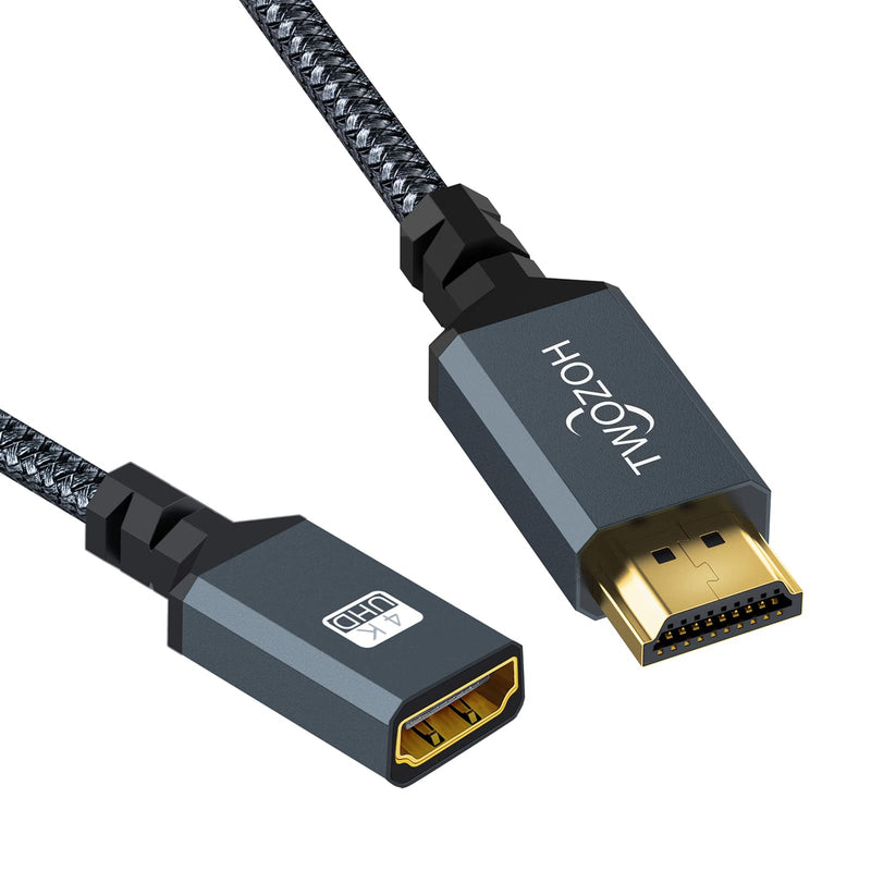 [AUSTRALIA] - Twozoh HDMI Extension Cable 3.3FT, HDMI Male to Female HDMI Cord, Nylon Braided HDMI Extender, HDMI 2.0 Cable Adapter Support 4K@60Hz 3D HDR 
