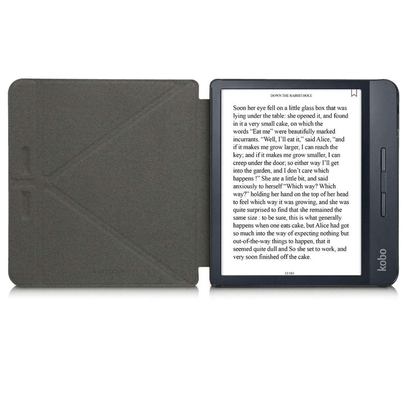 kwmobile Origami Case Compatible with Kobo Libra H2O - Case Slim Premium PU Leather Cover with Stand - Cosmic Nature Blue/Grey/Black Cosmic Nature 04-22-01