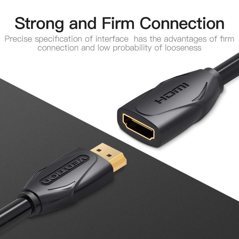 HDMI Extension Cable, VENTION High Speed 4K HDMI Extender Cable Male to Female 4K@30Hz Audio Return Compatible with Xbox One S 360, PS4, Apple TV, Blu Ray Player, Wii U etc (10FT) 10FT/3M