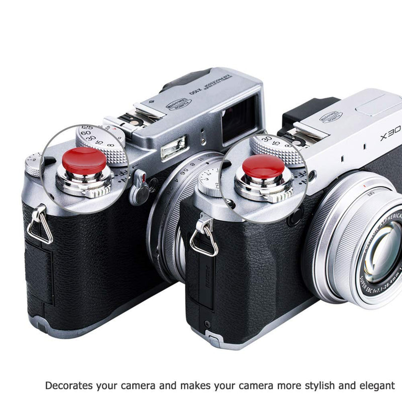 2 Pack JJC Camera Soft Shutter Release Button for Fuji Fujifilm X-PRO3 X-T30 X-T20 X-T10 X-T4 X-T3 X-T2 X-PRO2 X100V X100F X-E4 X-E3 Sony DSC-RX1R II RX10 IV III Lecia M10 M9 M8 Nikon Df F3 and More Dark Red