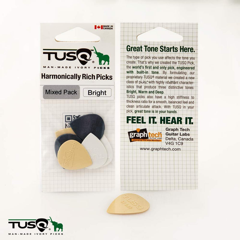 Graph Tech PQP-0500-TD : 6 TUSQ Guitar Picks | Tear Drop Mixed Pack, Bright, Warm, Deep Tone for 3 Distinct Harmonics