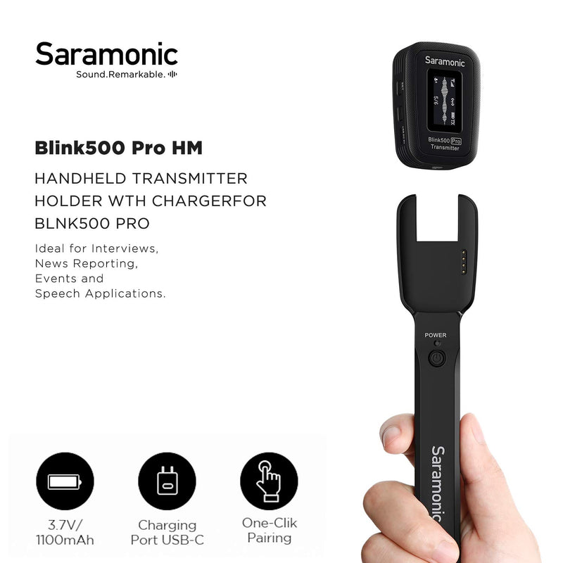 Saramonic Blink500 Pro HM Wireless Microphones Accessory, Handheld Microphone Holder Stand for Blink500 Pro TX Transmitter ENG Interview Report Film Making Recording