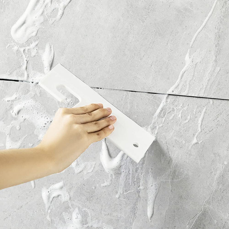 White Silicone Squeegee with Hanging Hole, Water Blade for Cleaning Kitchen Countertops Sink, Bathroom Shower Mirrors Glass, Car Windows Wiper Scraper, Flexible Waterblade Cleaner Tool, 2PCS 2