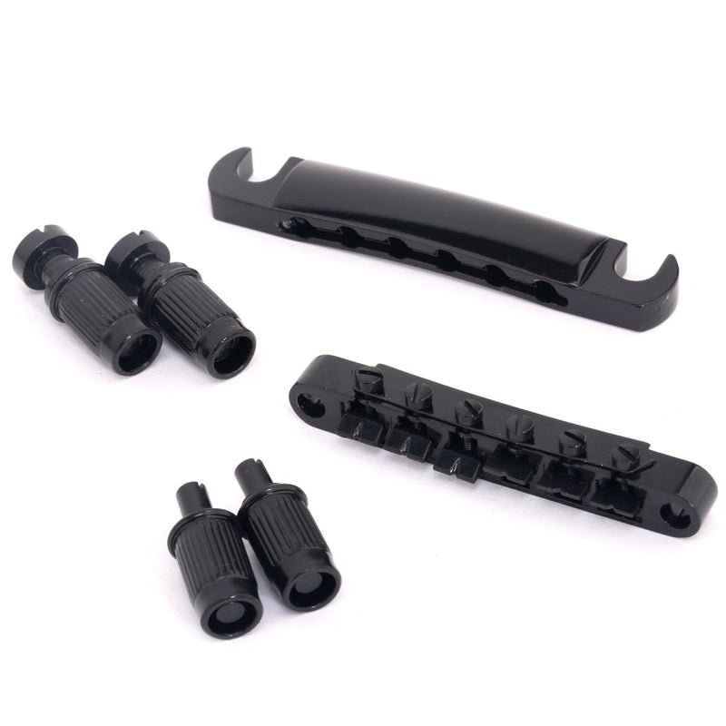 Musiclily ABR-1 Style Tune-o-matic Bridge and Tailpiece Set for Epiphone Les Paul Replacement, Black