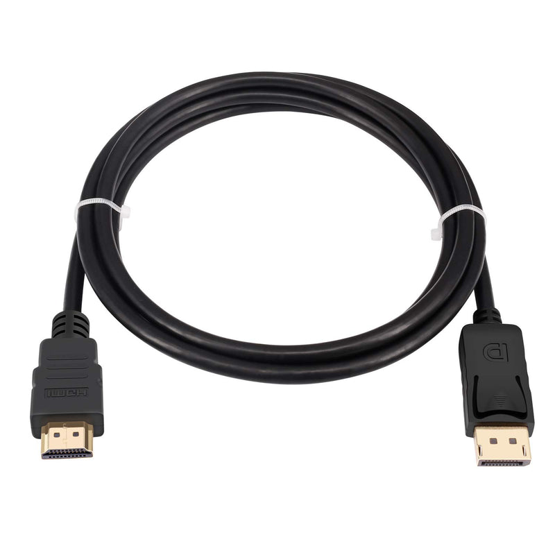 KIN&P DisplayPort to HDMI 10Feet Gold-Plated Cable,DP to HDMI Adapter Male to Male Black Cable (10ft) 10ft