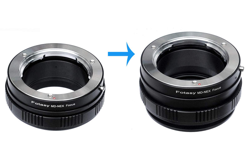 Fotasy Minolta MD Lens to Sony E-Mount Focusing Helicoid Adapter, MD Mount Lens to E Mount Macro Extension Tube, fits Sony NEX-7 a3000 a3500 a5000 a5100 a6000 a6100 a6300 a6400 a6400 a6500 a6600 MD Lens - NEX Helicoid