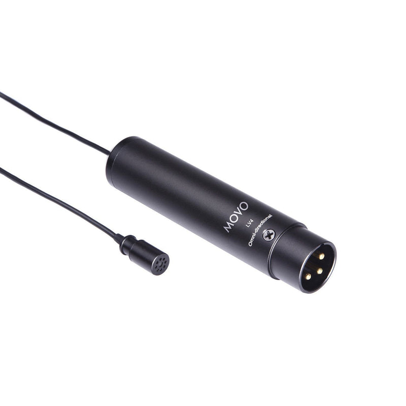 [AUSTRALIA] - Movo LV4-O Omnidirectional XLR Lavalier Microphone Phantom Power with Metal Lapel Clip and Windscreen Accessories - Great External Lav Mic for Music, Podcast, Live Stream, Filming or YouTube Recording 