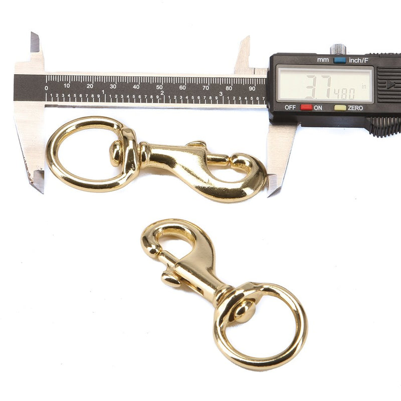 Ravenox Snap Hooks Heavy Duty |(Brass Plated)(1" x 2-Pack) | 1-inch Swivel Snaps | Keychain Clip with Eye Bolt | Swivel Hook, Bolt Snap for Scuba, Flagpoles, Horse Leads, Leashes | Rope Hardware Brass Plated 2 Pack