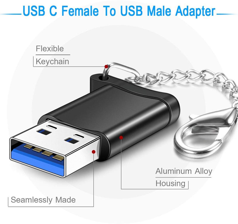 USB C Female to USB 3.0 Male Adapter 2-Pack,Type C to USB A Connector Converter for iPhone 11 12 Pro Max,Airpods iPad Air,Samsung Galaxy Note 10 S20 S21 Plus 20 21 A71 5G Ultra FE,Google Pixel 4 4a XL