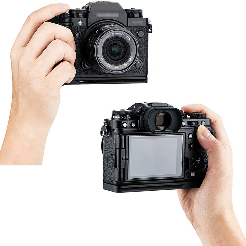 JJC Metal Hand Grip L Bracket for Fujifilm Fuji X-T4 XT4 Anti-Slip Holder, w/Battery Compartment Opening & Arca Swiss Type Quick Release Tripod Mount For Fujifilm X-T4