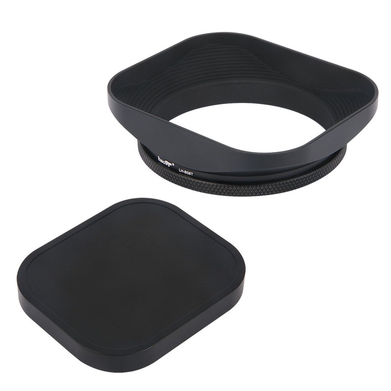 [AUSTRALIA] - Haoge LH-B58T 58mm Square Metal Screw-in Lens Hood with Cap for 58mm Canon Nikon Sony Leica Carl Zeiss Voigtlander Nikkor Fujifilm Olympus Lens and Other Lens with 58mm Filter Thread 