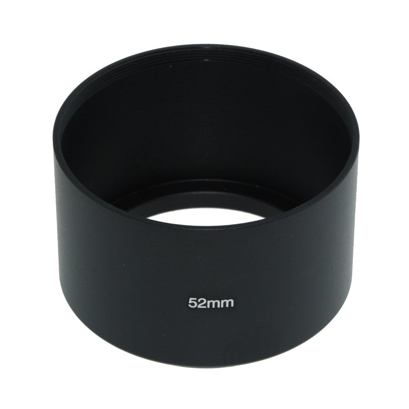 SIOTI Camera Long Focus Metal Lens Hood with Cleaning Cloth and Lens Cap Compatible with Leica/Fuji/Nikon/Canon/Samsung Standard Thread Lens 52mm