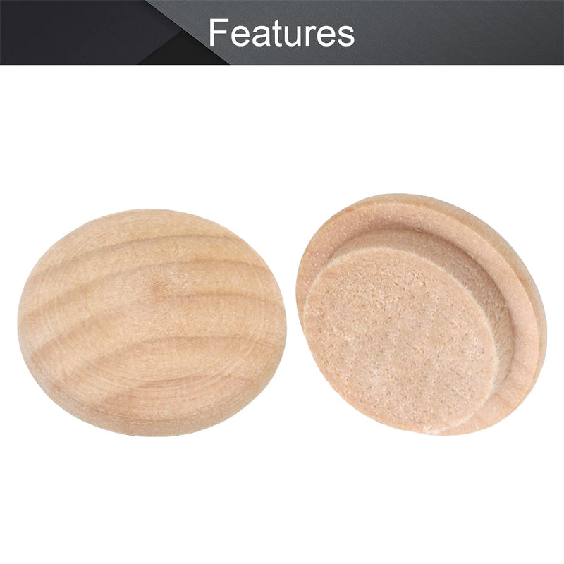 MroMax 100Pcs Round Wood Button Plugs 0.59" Dia Cherry Hardwood Furniture Buttons Caps 15mm Wooden Screw Covers for Screw Holes Craft Furniture Decoration Woodworking
