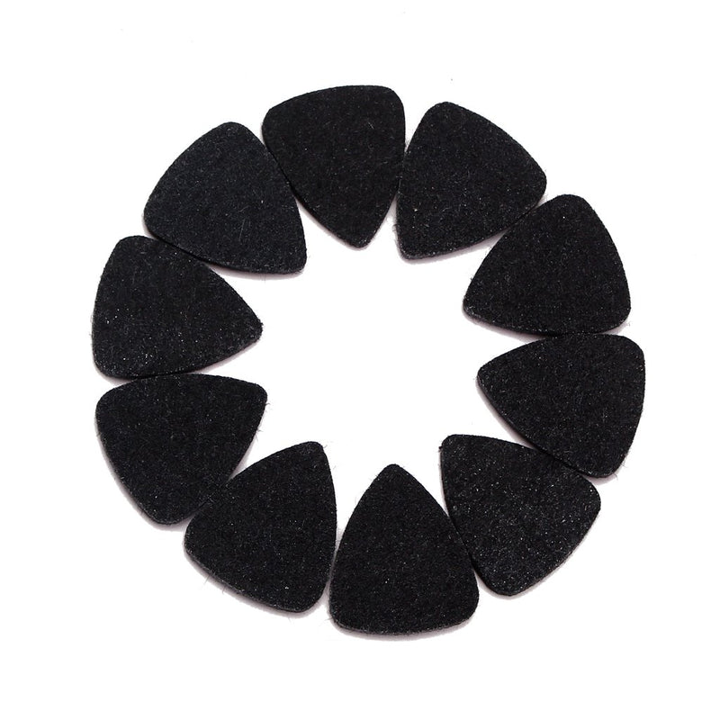 Alnicov Guitar Picks Wool Guitar Plectrums,Wool Felt Guitar Picks for Guitar Ukulele 10Pcs(black)