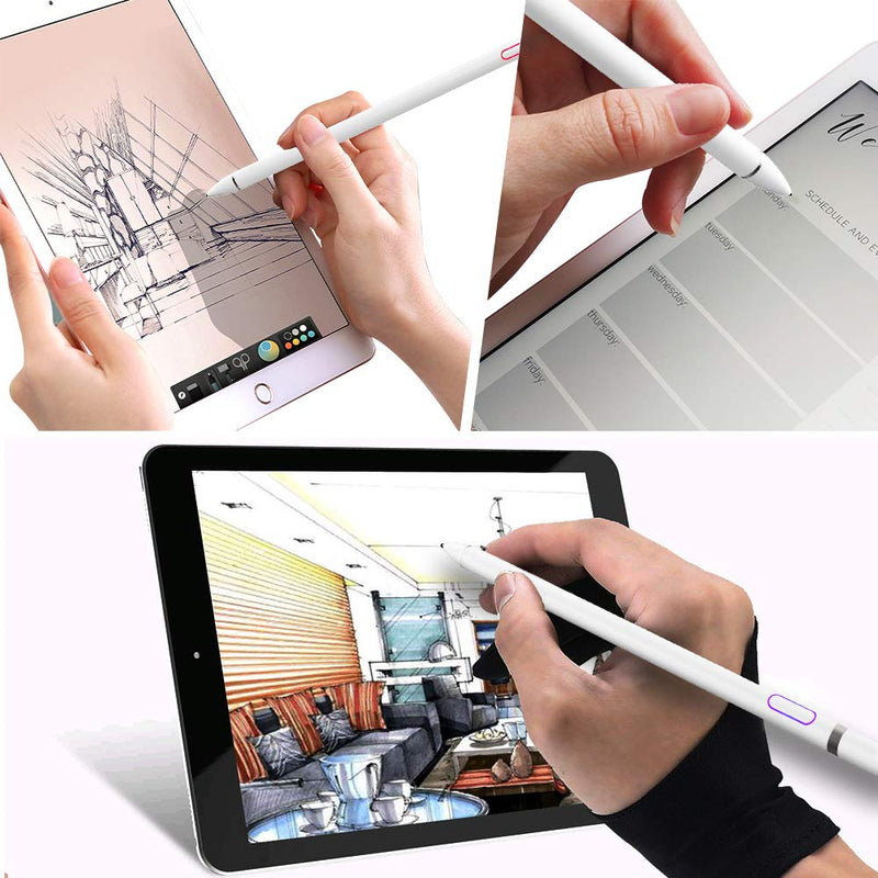 Stylus Pen for Touch Screens, Active Pencil Smart Digital Pens Fine Point Stylist Compatible with iPhone iPad Pro Air Mini and Other Tablets white