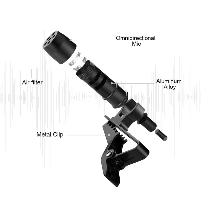 Microphone Professional for iPhone/Video Conference/Podcast/Voice Dictation/YouTube Grade Valband Omnidirectional Phone Audio Video Recording Condenser Microphone  (6.0m) 6m