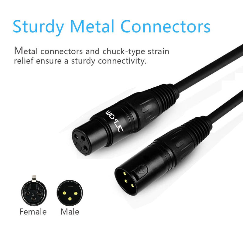 6ft DMX Cable, JLPOW Gold-Plated 3 Pin Signal XLR Male to Female DMX Cable Wire, Best for DJ Stage Lighting Moving Head Lights Par Light (4 Pack) 6FT--4 Pack