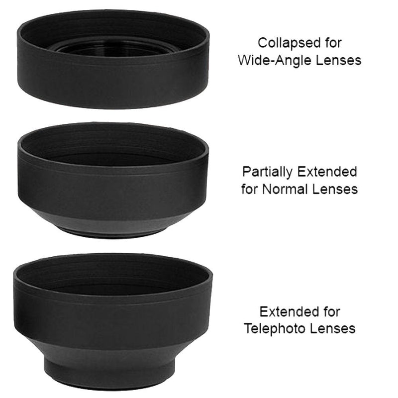 [AUSTRALIA] - 55mm Soft Rubber Lens Hood for Sony Alpha a7, Alpha a7 II, Alpha a7 III Camera with 28-70mm Lens, a6600 Camera with 18-135mm Lens 