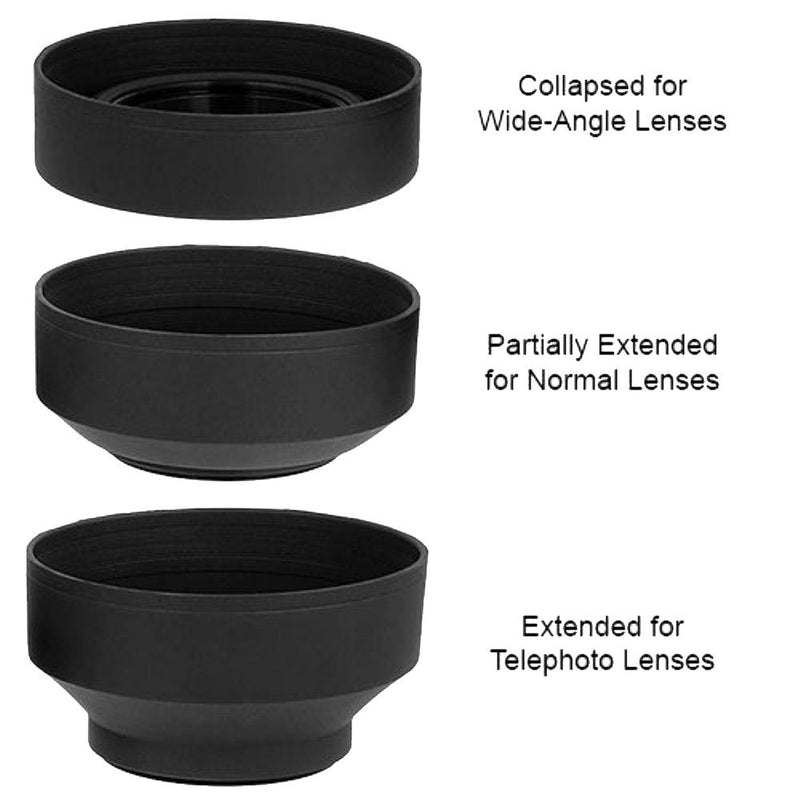 72mm Tulip Flower Lens Hood + 72mm Soft Rubber Lens Hood for Select Canon, Nikon, Olympus, Panasonic, Pentax, Sony, Sigma, Tamron SLR Lenses, Digital Cameras and Camcorders + MicroFiber Cleaning Cloth