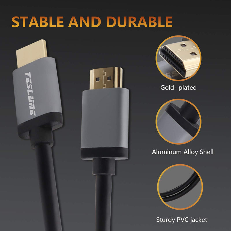 HDMI 2.0 Male to Male Cable 10ft, TESLUNE Gold-Plated 18Gbps High Speed HDMI Cable, 4K2K@60HZ HDMI Cord for Laptop, PC, HDTV, PS3/4, Xbox, Switch.