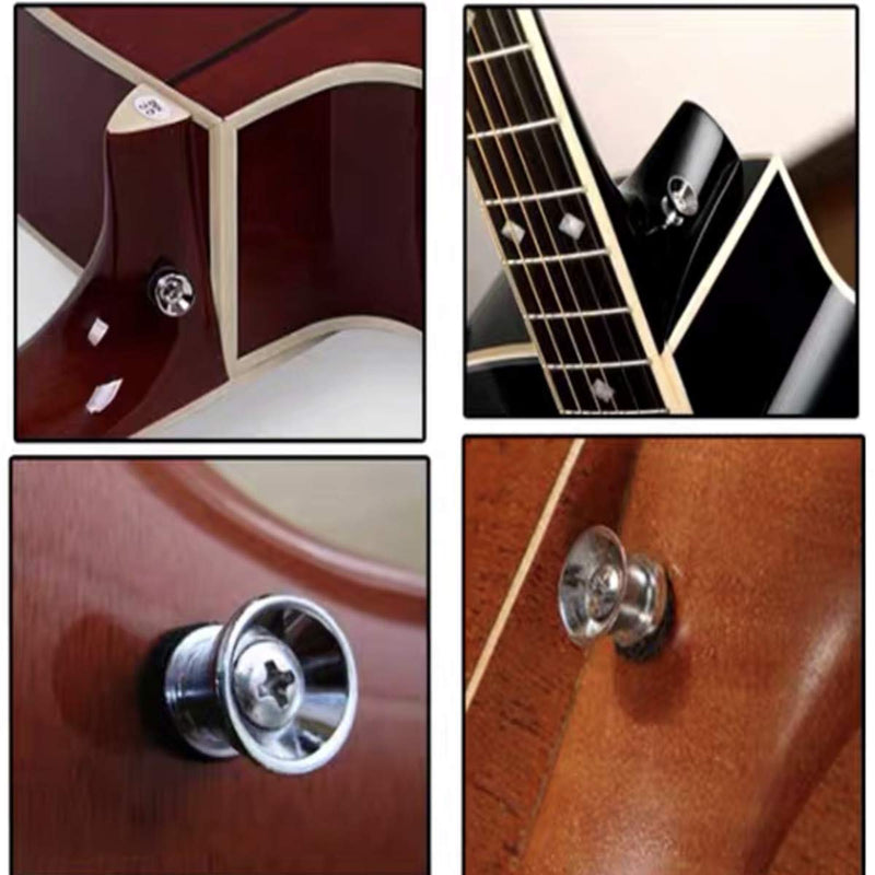 12 Pcs Guitar Strap Buttons Metal Silver Gold Black Guitar Strap Locks for Prevent the Guitar Falling Off