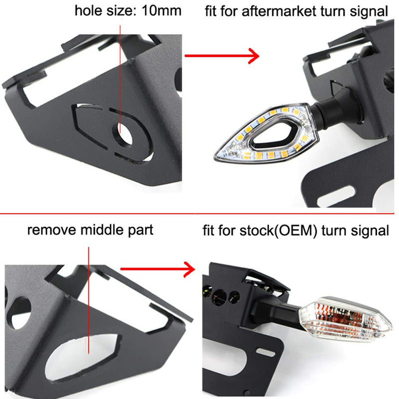 Xitomer Tail Tidy, Fender Eliminator Fit for FZ-07 MT-07 2014 2015 2016 2017 2018 2019 2020, with LED License Plate Light, Compatible with OEM / Stock Turn Signal Fit for FZ07 2014-2020