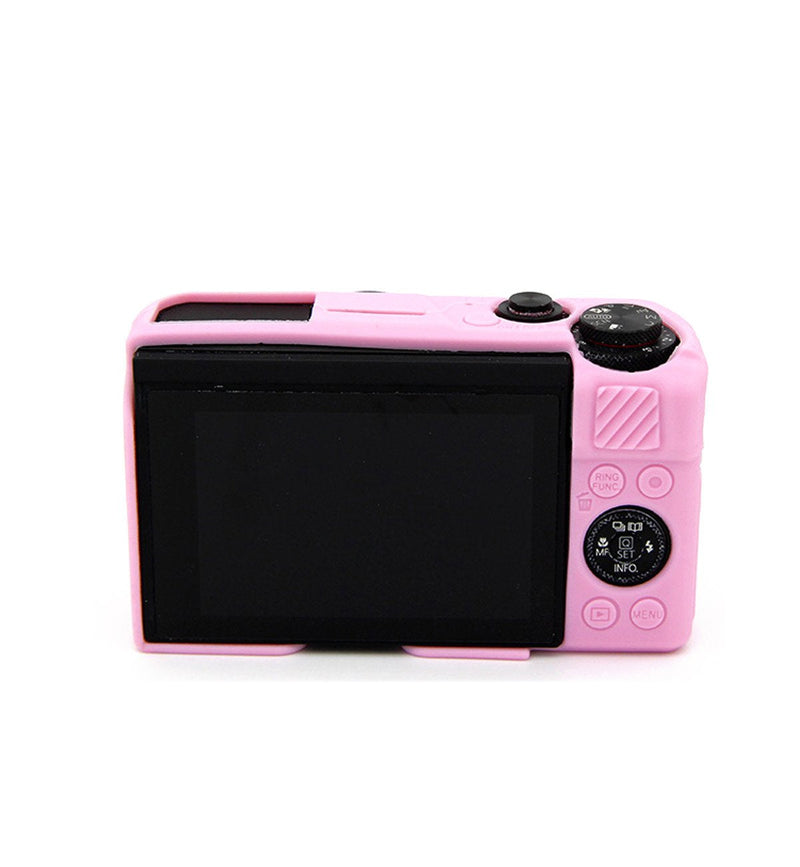 CEARI Silicone Case Rubber Camera Protective Cover Skin for Canon PowerShot G7X Mark II Digital Camera + Microfiber Cloth - Pink