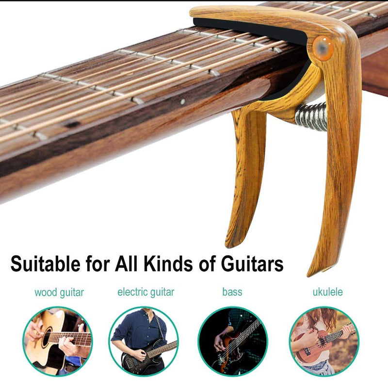 MIMIDI Guitar Capo Adjustable Tension for Acoustic Guitar (1 PC Wood) 1 PC Wood