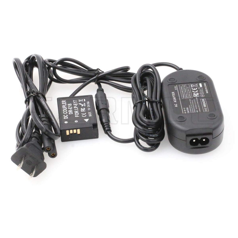 SZRMCC AC Adapter with DR-E18 DC Coupler LP-E17 Dummy Battery for Canon EOS 750D T6i 760D T6S 800D X9i 200D 250D 77D X8i