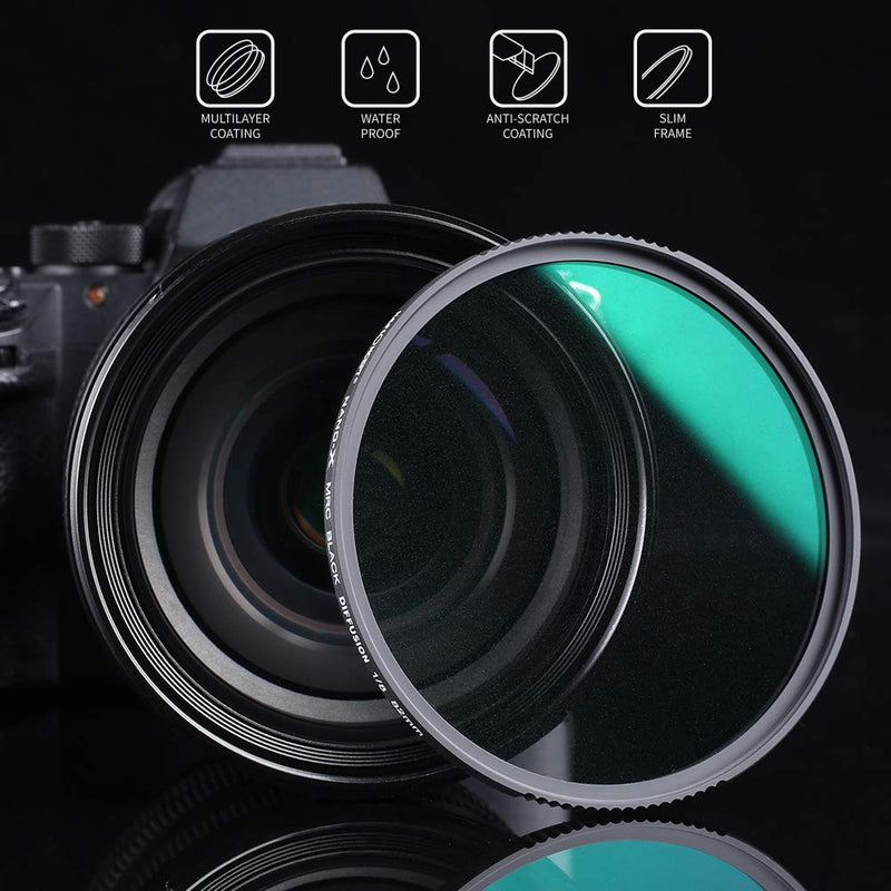 K&F Concept 67mm Black Diffusion 1/8 Filter Dream Cinematic Effect Filter with 28 Multi-Layer Coatings Hydrophobic/Scratch Resistant for Camera Lens